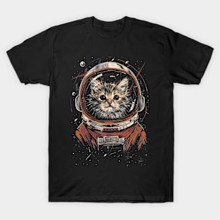 Space Astronaut Kitty Cat - Fun Animal Designs T-Shirt